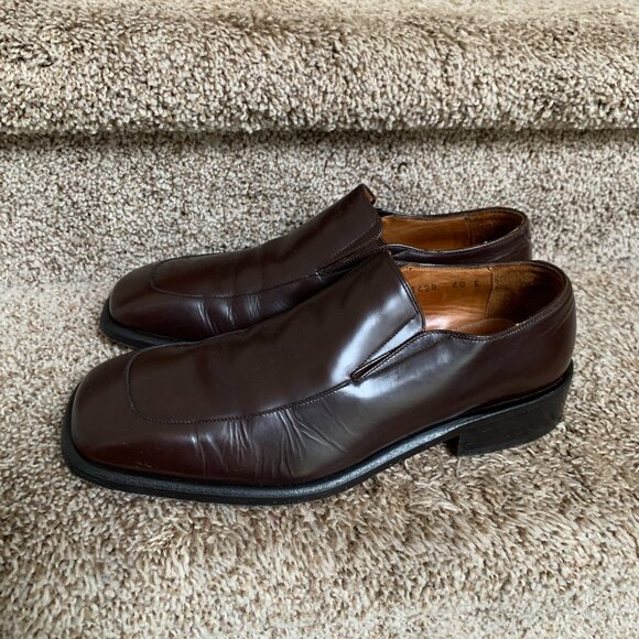 Gucci Men\'s Brown Leather Square Toe Slip-On Loafers main image 9